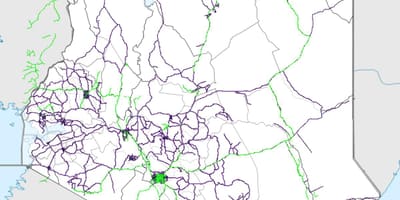 মানচিত্র, কেনিয়া, রেলওয়ে