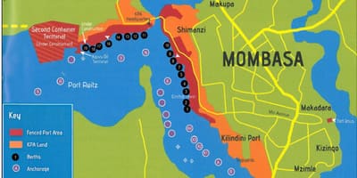 মানচিত্র এর mombasa, কেনিয়া